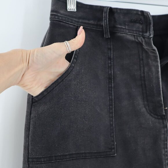 Frnch Paris Edline Denim Skirt Women XS Black Minimalist Demure Clean Modest NWT - Picture 9 of 9